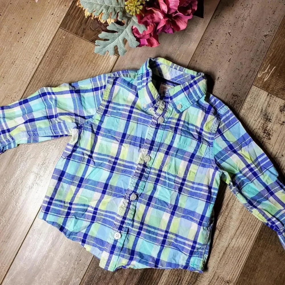 Dressed Up by Gymboree Boys Plaid Long Sleeve Button-Up Dress Shirt Size 18-24M